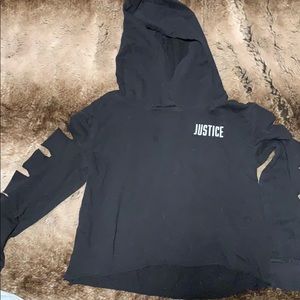 Justice crop active hoodie
